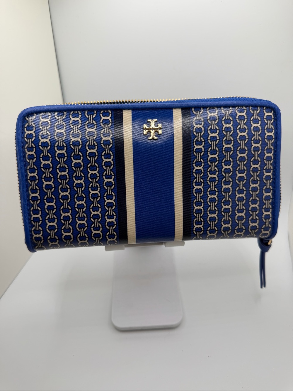 Tory Burch Gemini Link Coated Canvas Tote Bag & Matching Zip Wallet Set - Blue - Picture 3 of 16